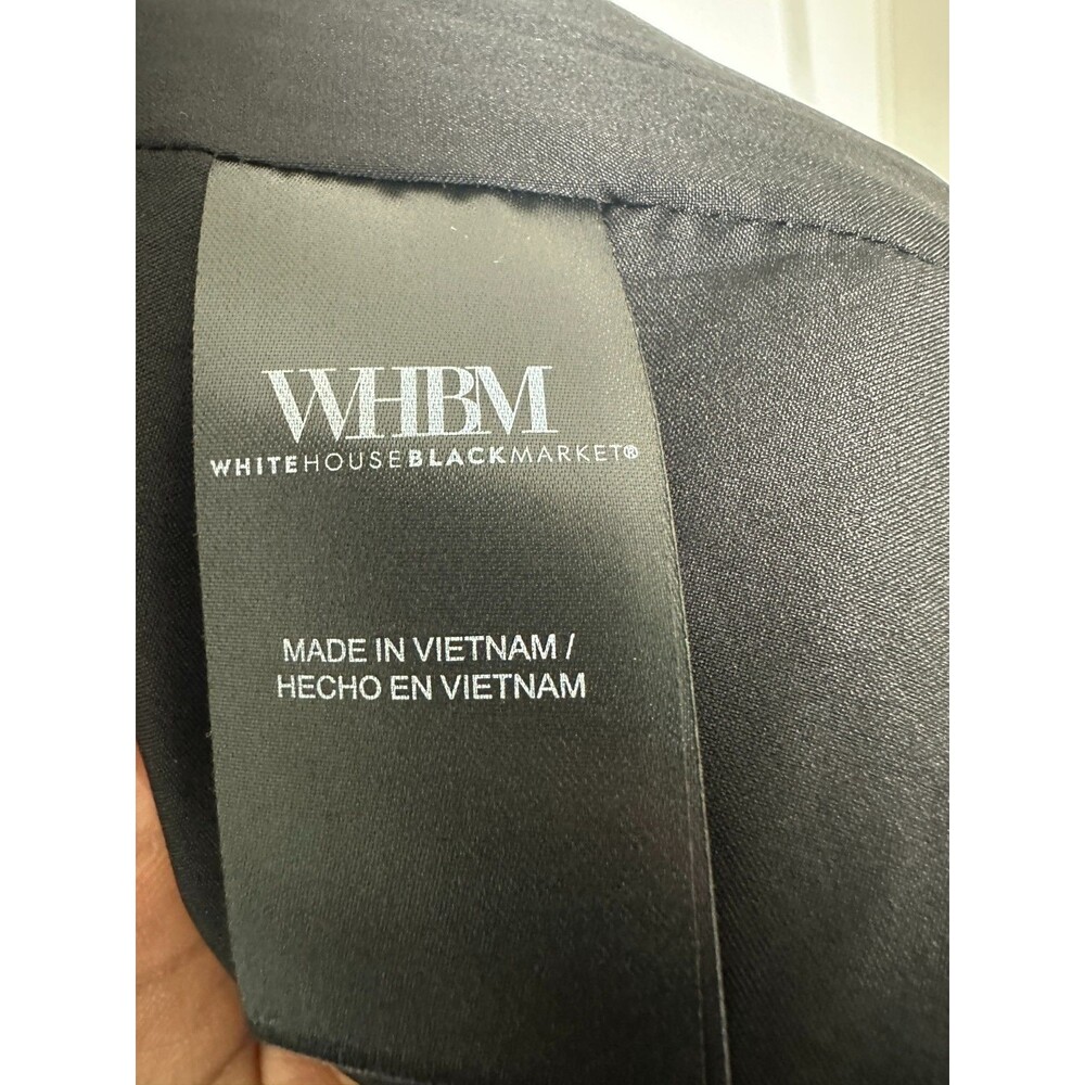 WHBM Satin Black Belted Blazer Size 6 Long Sleeve Formal Jacket NWT - Picture 8 of 9